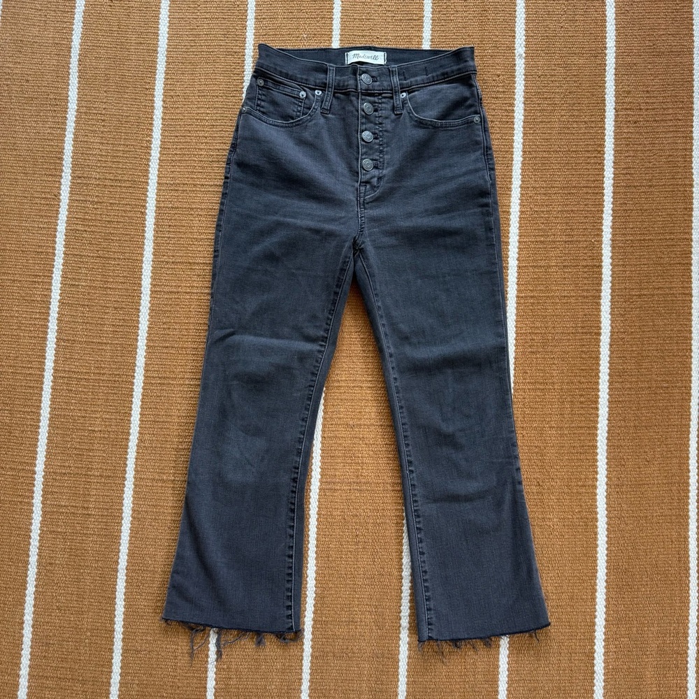 Madewell Cali Demi-Boot Faded Black Denim Jeans Size 26